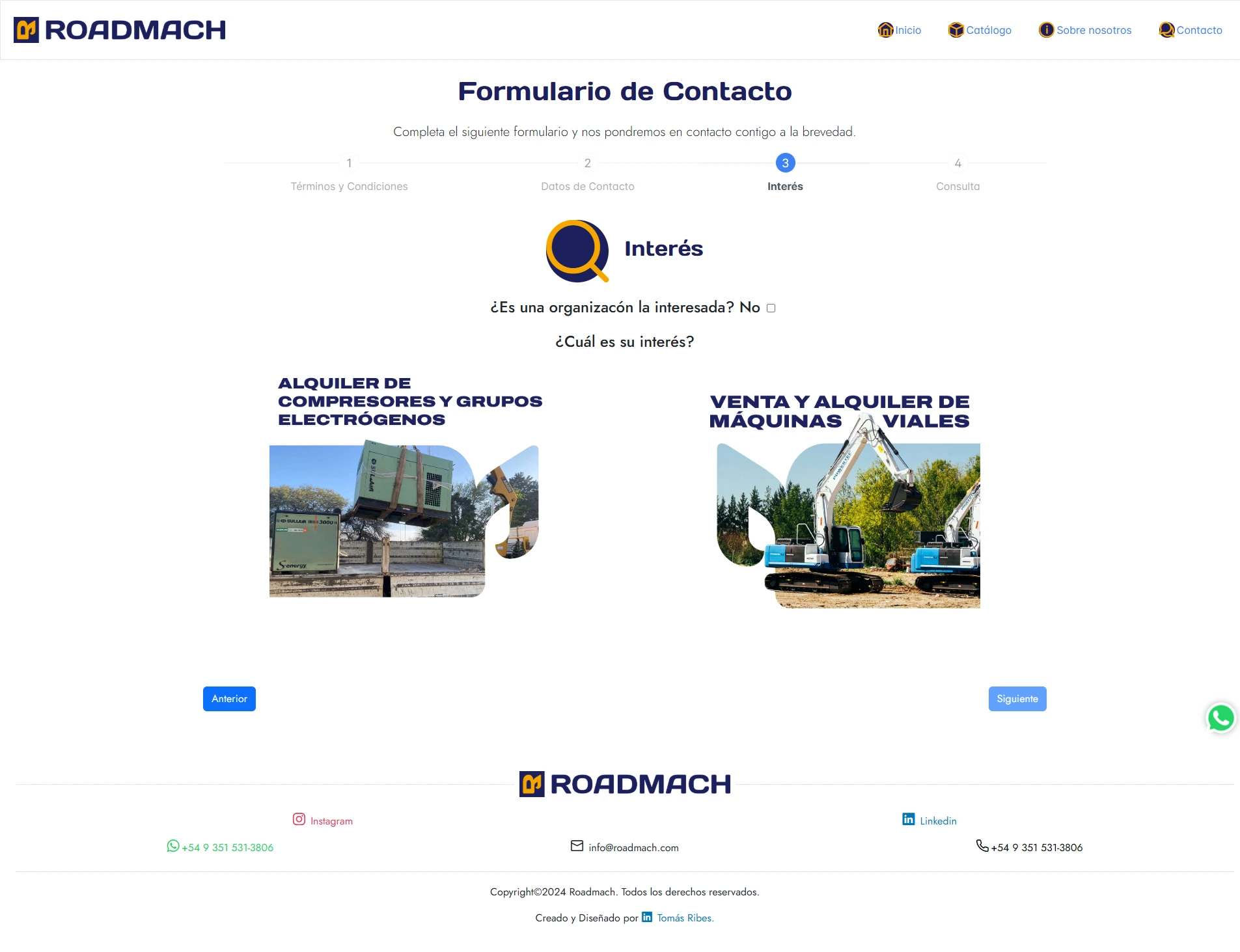Formulario de contacto – Interés