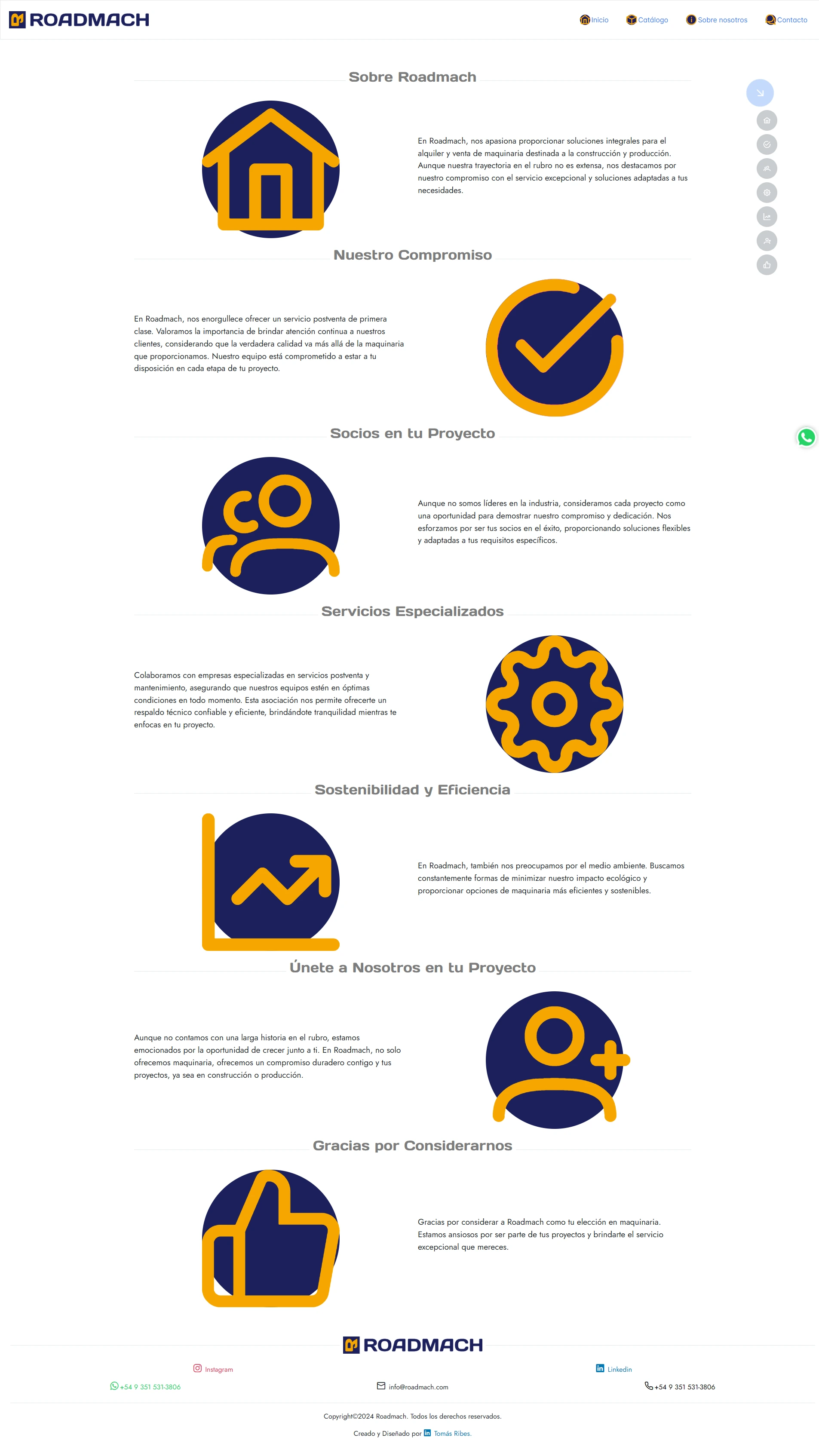 Página Sobre Roadmach